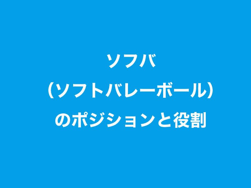 ソフバ ソフトバレーボール のポジションと役割 ソフトバレーボール ソフバ とバレーボールのブログ バレー上達向上委員会