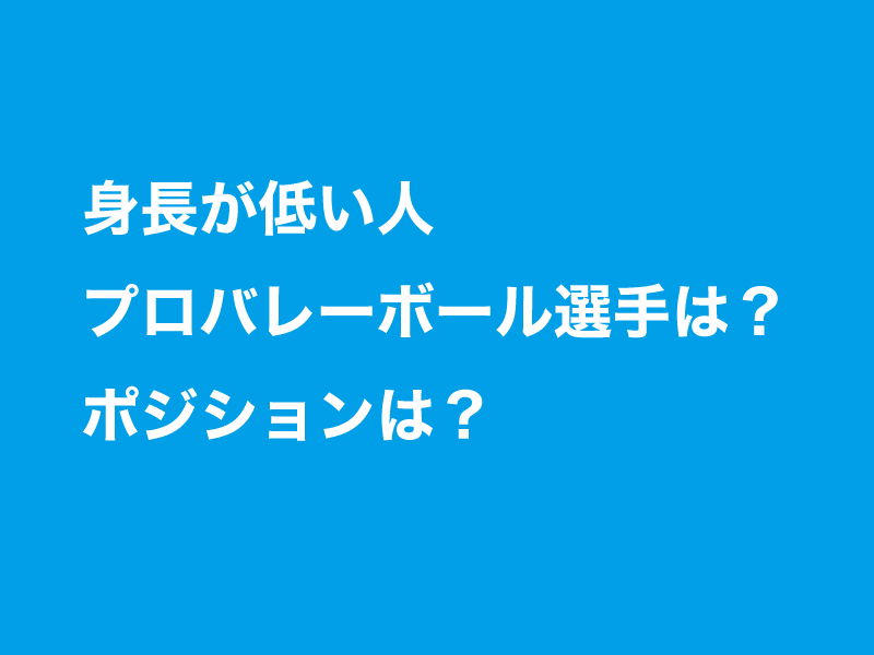 身長が低いプロバレーボール選手は ポジションは ソフトバレーボール ソフバ とバレーボールのブログ バレー上達向上委員会