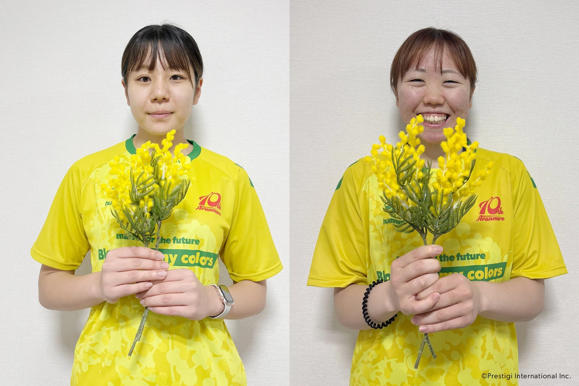 ミモザシャツを着用した選手たち