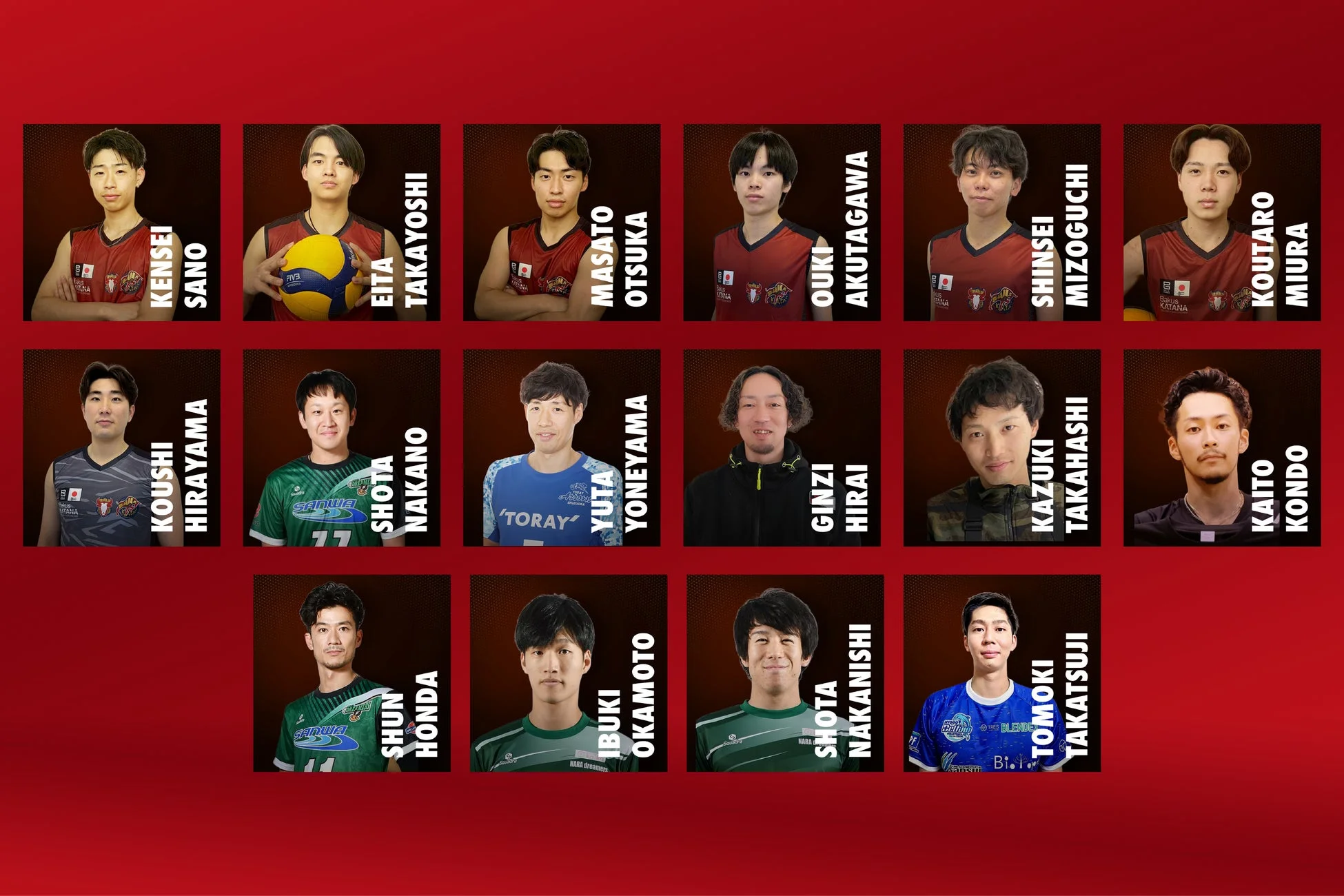 男子バレーボール選手たちのポートレート