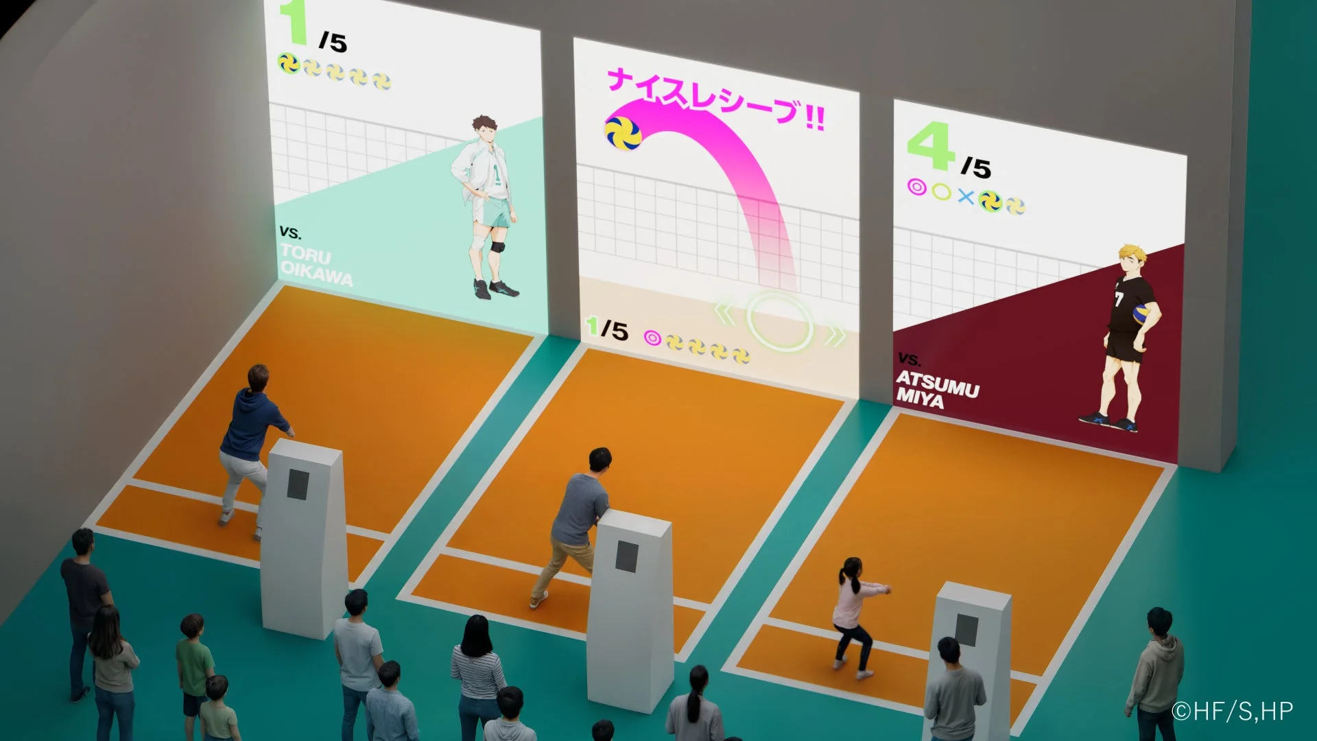 「繋ぐ」体験ブース：ガチレシーブバトル