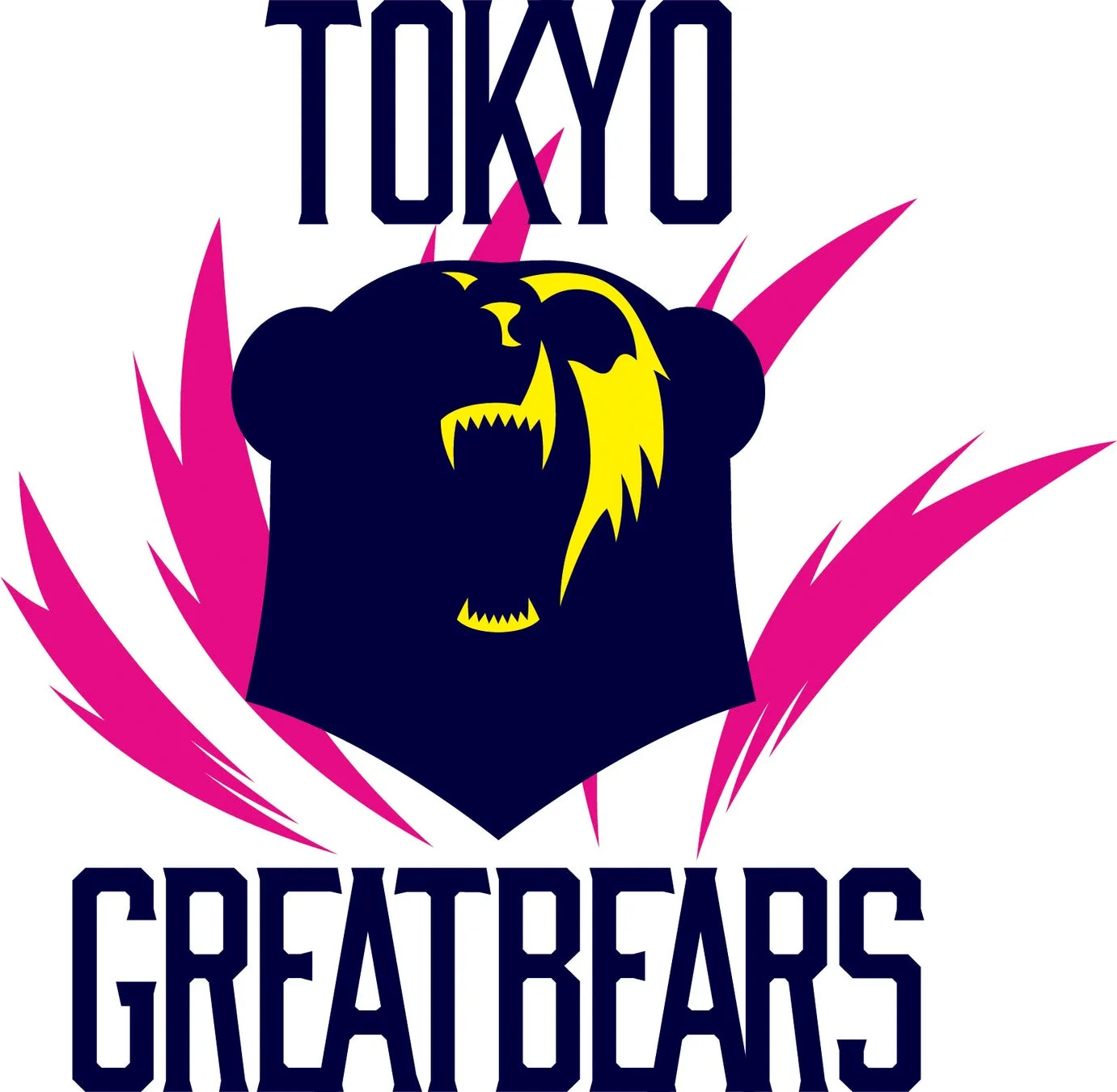 咆哮するクマの頭部が描かれた「TOKYO GREATBEARS」のロゴマーク